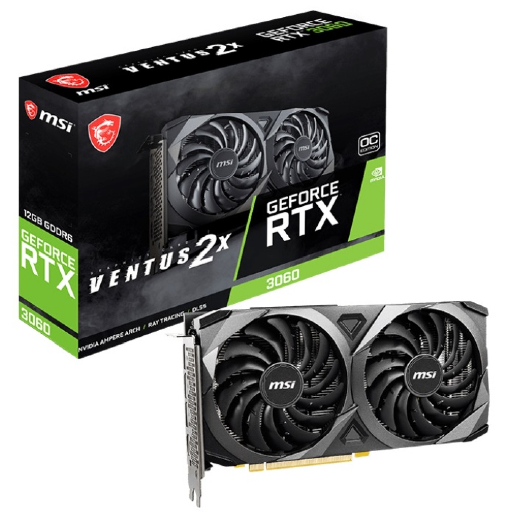 PLACA DE VIDEO MSI VENTUS X2 RTX 3060 12GB OC PLACA DE VIDEO MSI VENTUS X2 RTX 3060 12GB OC