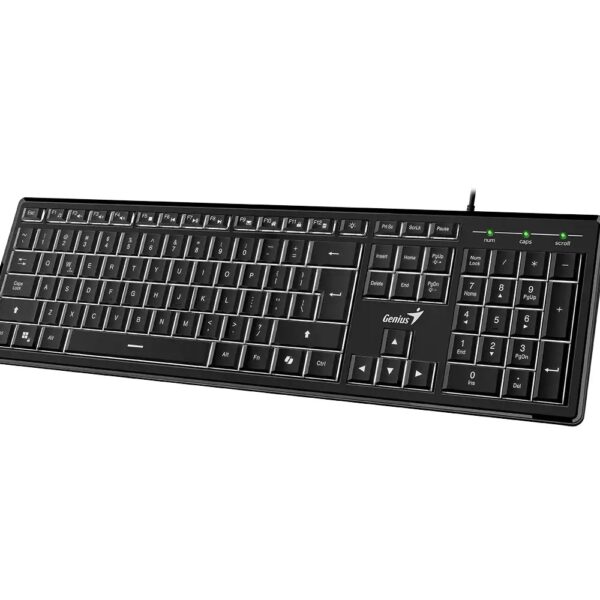 TECLADO GENIUS SLIMSTAR 820 RETROILUMINADO BLACK USB