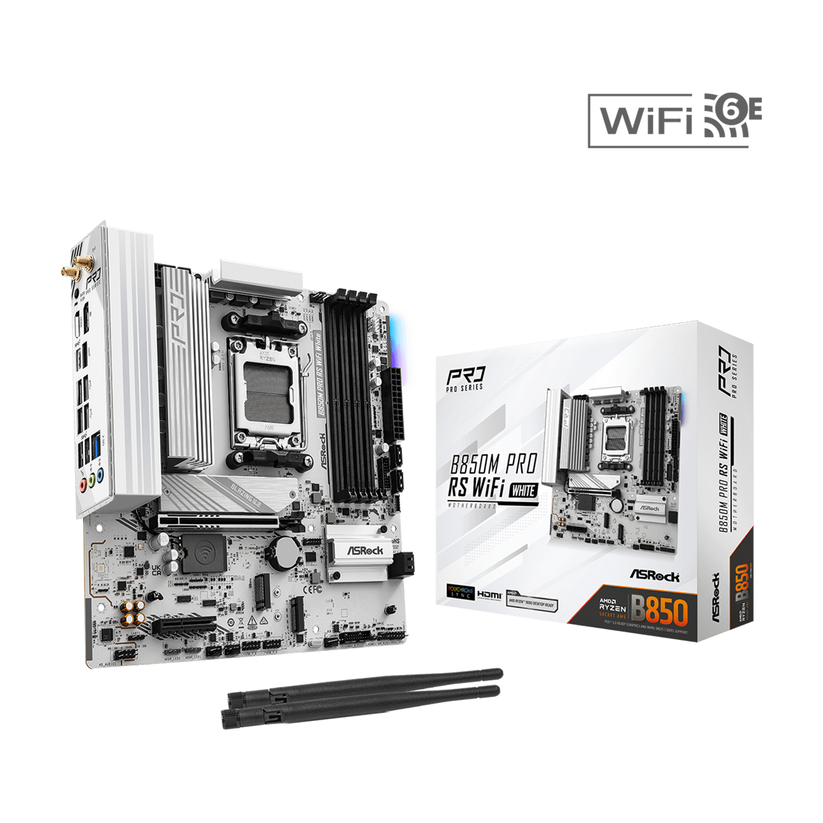 MOTHER ASROCK (AM5) B850M PRO RS WIFI WHITE