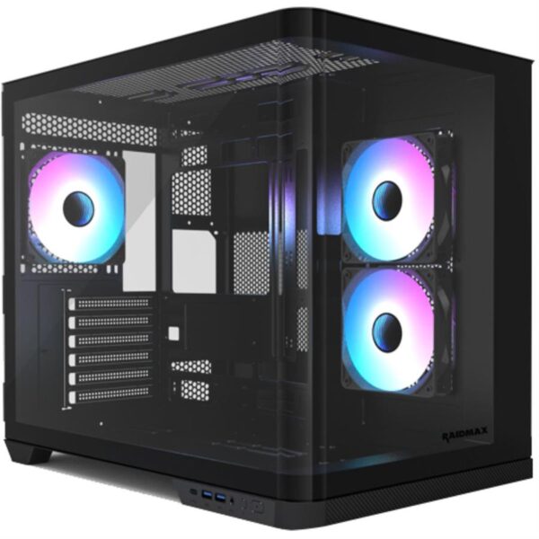 GABINETE GAMER RAIDMAX INFINITA i630 FISHTANK CURVED GLASS ARGB BLACK