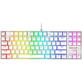 TECLADO REDRAGON MECANICO KUMARA WHITE K552RGB-1R-SP SWITCH RED