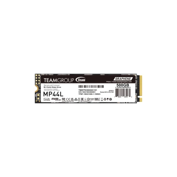 Disco Interno SSD TEAM GROUP MP44L 500GB M.2 NVMe PCIe 4.0 5000MB/s