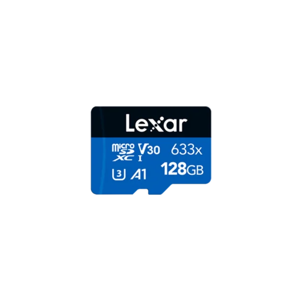 Tarjeta microSDXC Lexar 633x 128GB UHS-I C10 con adaptador Tarjeta microSDXC Lexar 633x 128GB UHS-I C10 con adaptador