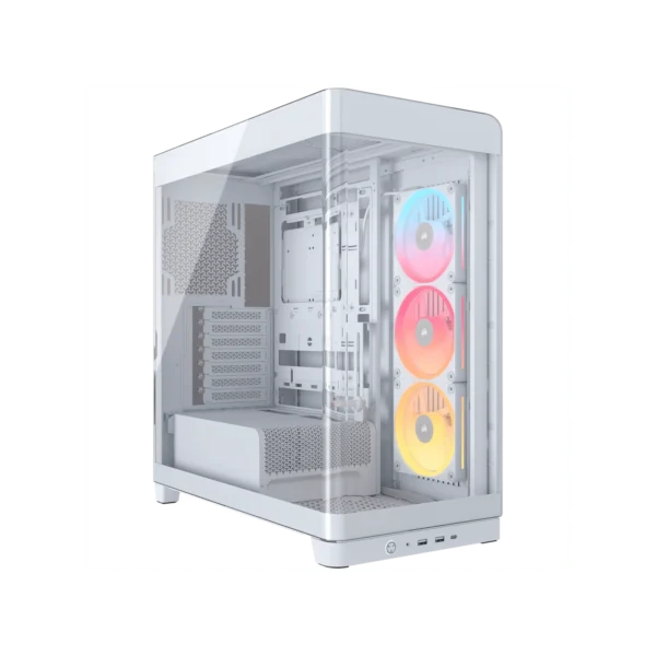 Gabinete CORSAIR FRAME 4500X LX-R RGB iCUE LINK Mid Tower de cristal panorámico Blanco Gabinete CORSAIR FRAME 4500X LX-R RGB iCUE LINK Mid Tower de cristal panorámico Blanco