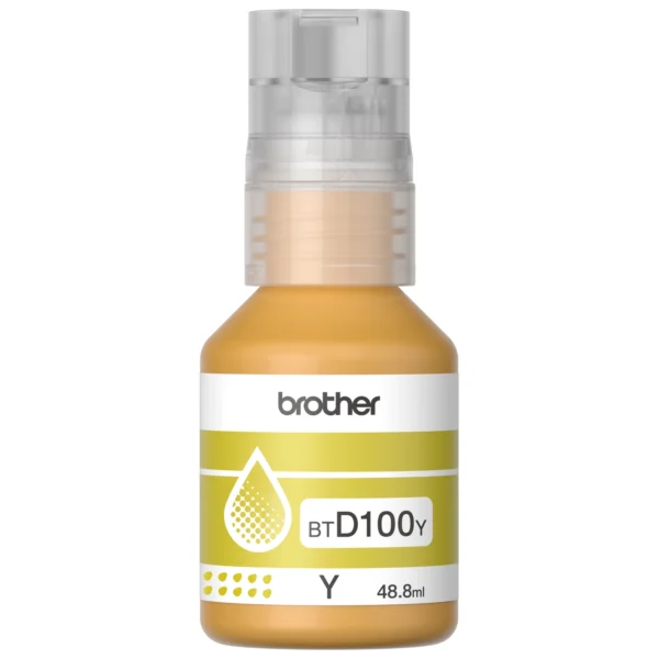 Botella de tinta Brother BTD100 Color Amarilla Botella de tinta Brother BTD100 Color Amarilla