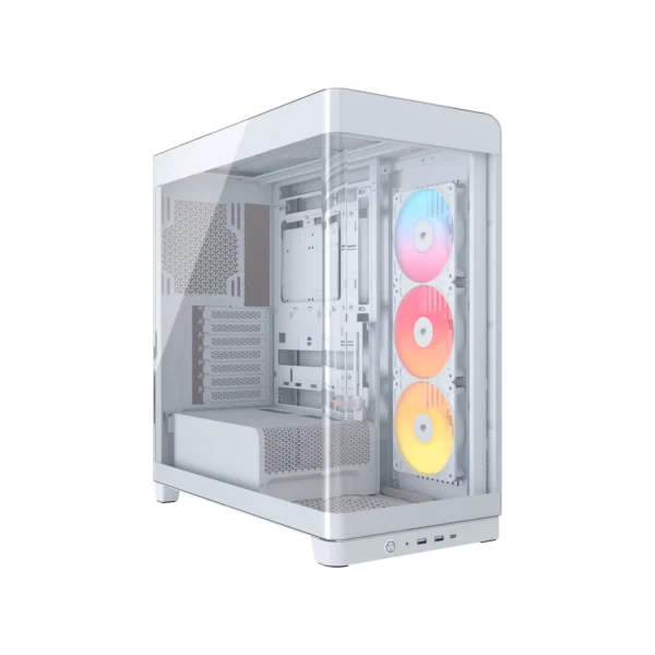 Gabinete CORSAIR FRAME 4500X RS-R ARGB Mid Tower de cristal panorámico Blanco