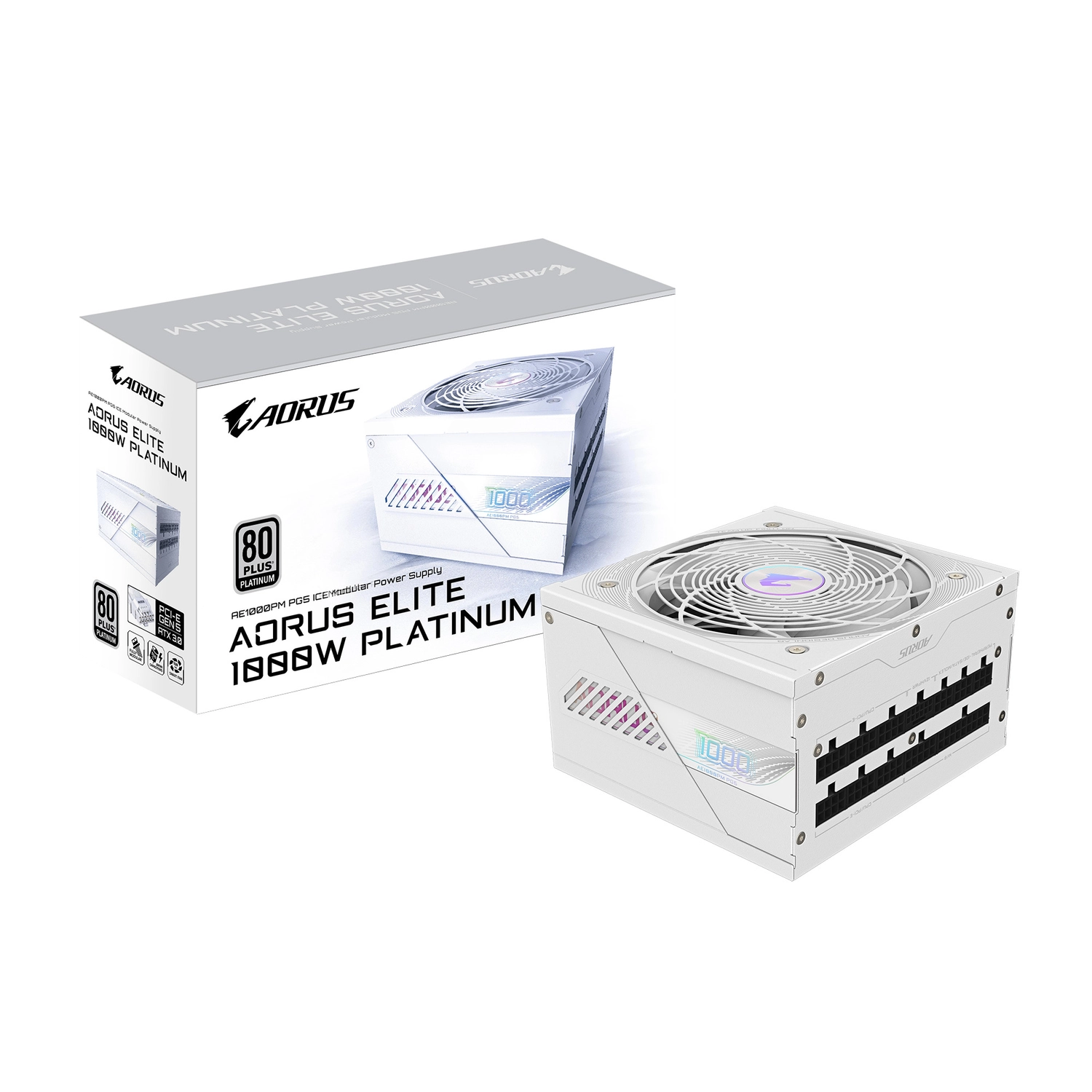 Fuente AORUS ELITE P1000W 80 Platinum Modular PCIe 5.0 PG5 ICE