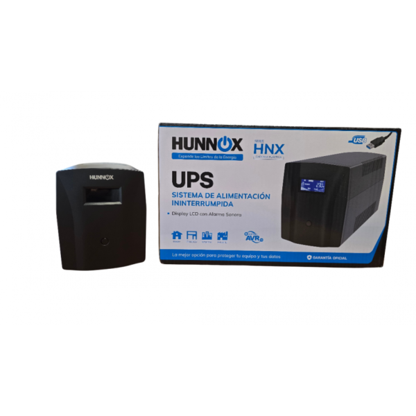HUNNOX UPS Y ESTABILIZADOR 1500VA LCD C/USB