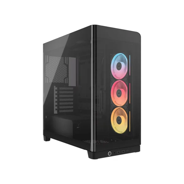 Gabinete CORSAIR FRAME 4500X LX-R RGB iCUE LINK Mid Tower de cristal panorámico Negro
