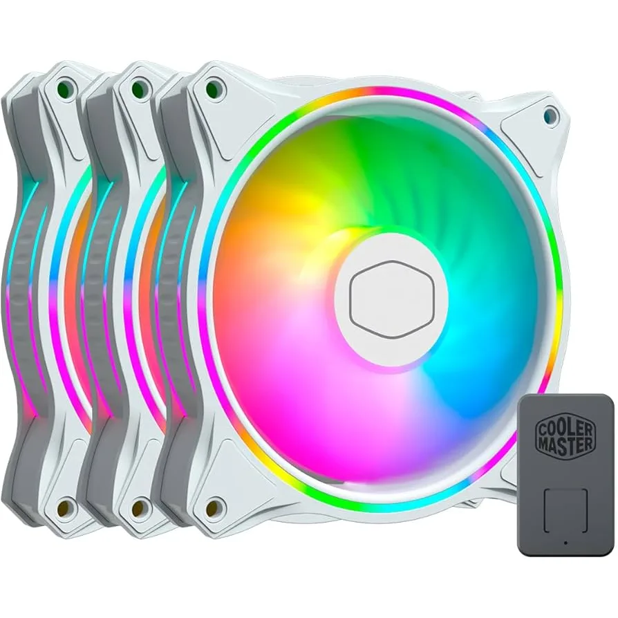 Cooler Fan Cooler Master MF120 Halo White Pack x3