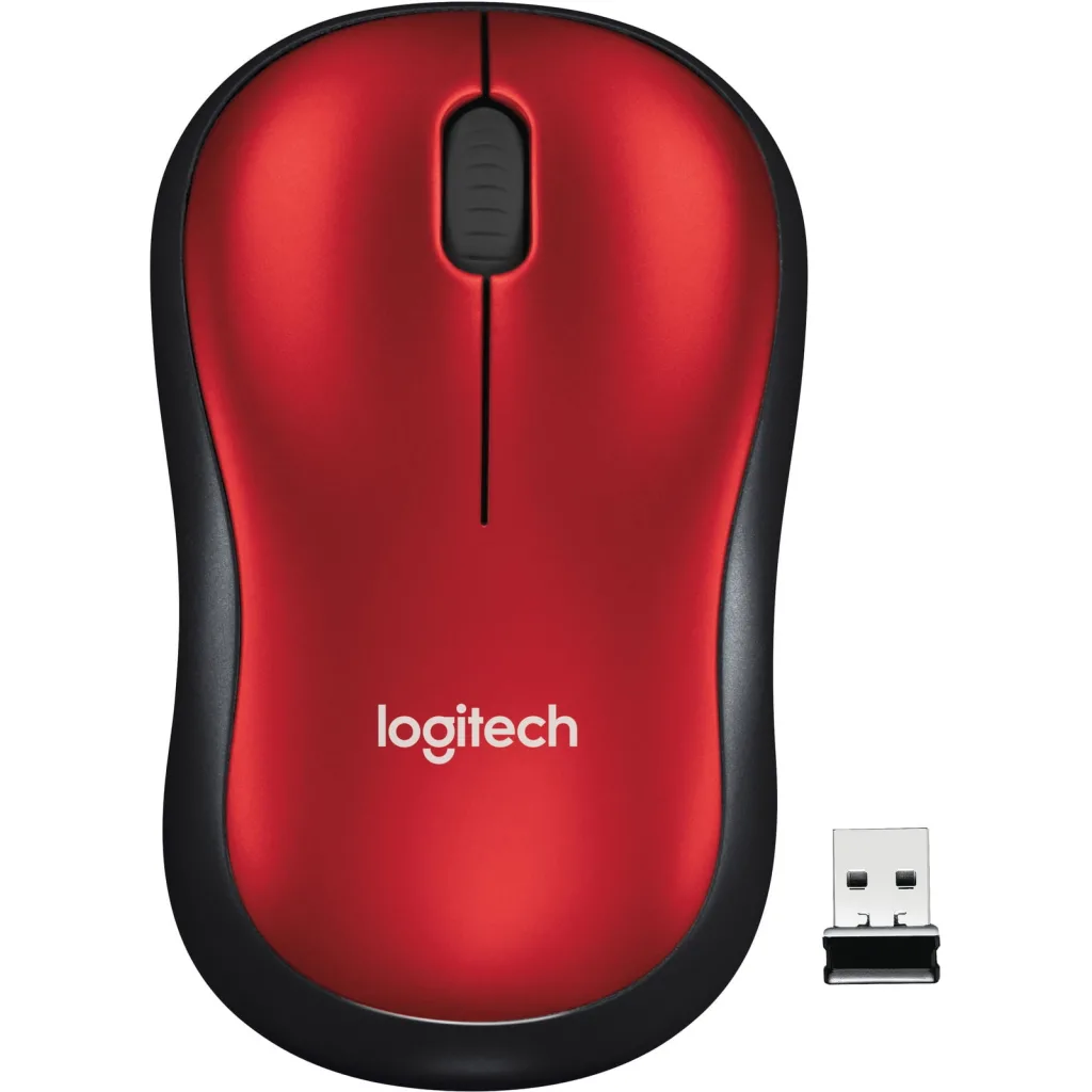 Mouse Logitech M185 Red Wireless