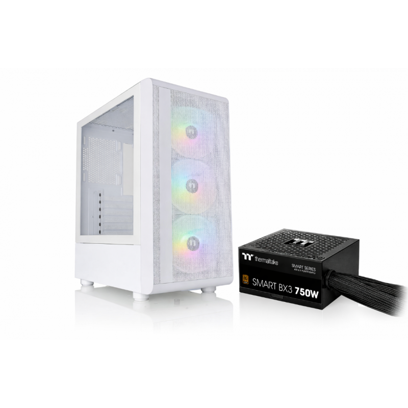 Gabinete c/fuente Thermaltake S200 + BX3 750w 80 Plus Bronze (White Edition)