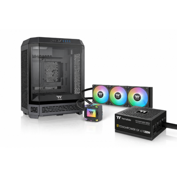 Gabinete c/fuente Thermaltake Tower 600 + 1200w 80 Plus Gold  + LA360 ARGB (Full KIT)