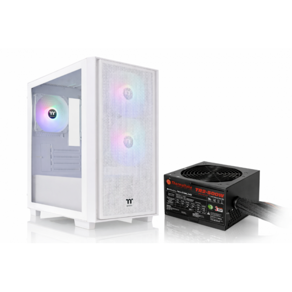 Gabinete c/fuente Thermaltake Versa H16  + TR2 500w (White Edition)