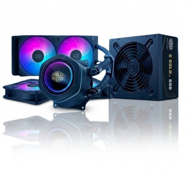 KIT COOLER MASTER MWE GOLD 650W V3 NM FR (No Modular) + MASTERLIQUID 240 CORE NEX ARGB KIT COOLER MASTER MWE GOLD 650W V3 NM FR (No Modular) + MASTERLIQUID 240 CORE NEX ARGB