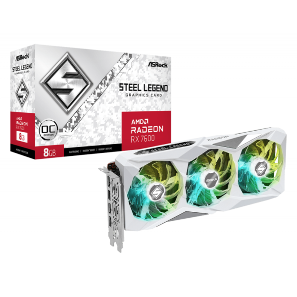 PLACA DE VIDEO ASROCK RX 7600 8GB STEEL LEGEND