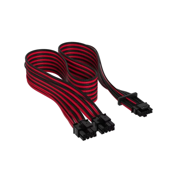 Cable con fundas individuales PCIe Gen 5 12V-2×6 de 600 W y 12 4 patillas con funda individual, Type 4, ROJO/NEGRO