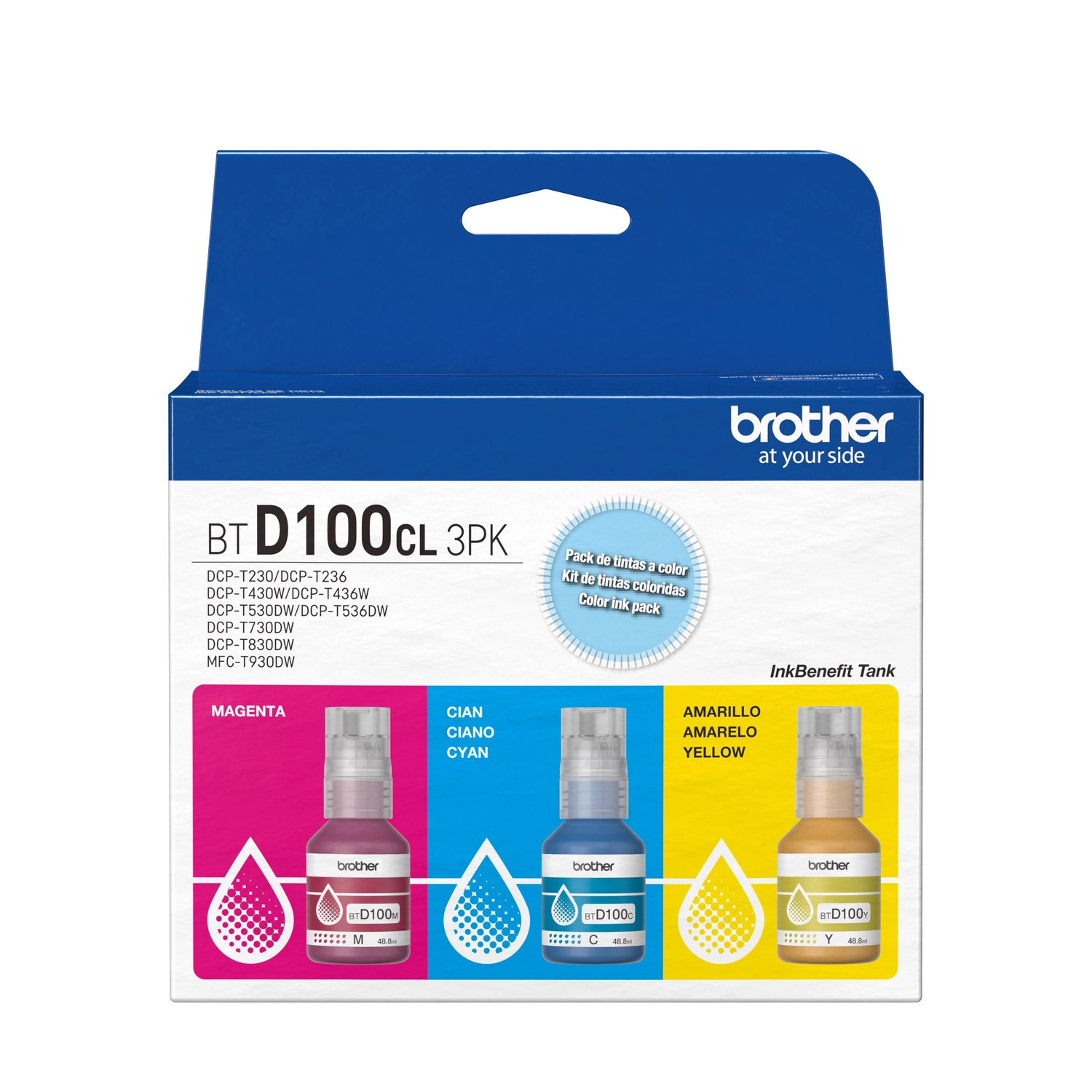 Pack 3 botellas BTD100 CMY 5000pag 230/430/530/730