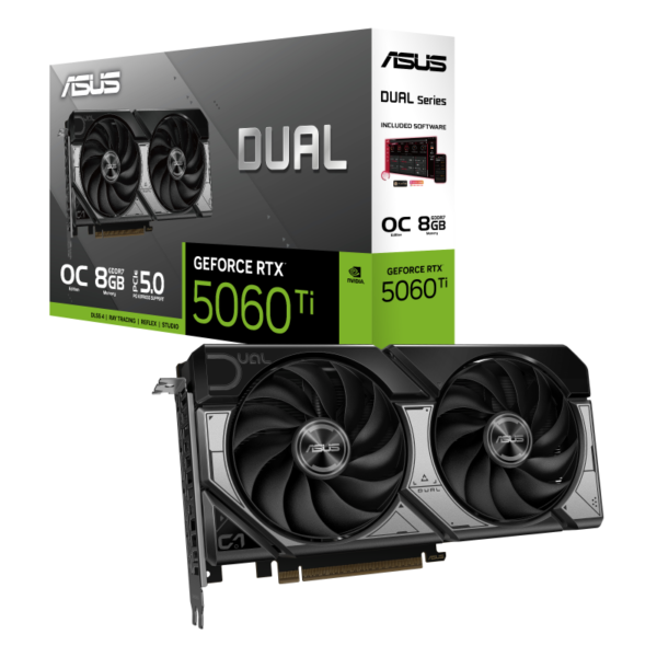 PLACA DE VIDEO ASUS DUAL RTX 5060TI 8GB OC PLACA DE VIDEO ASUS DUAL RTX 5060TI 8GB OC