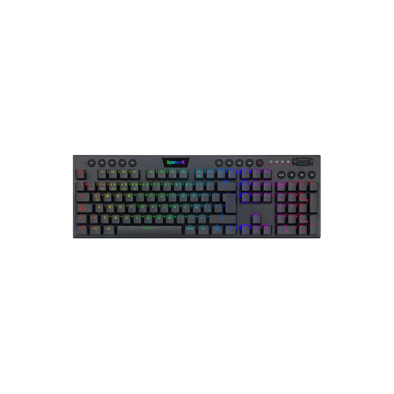 Teclado Inalámbrico Redragon Horus RGB K619 Blanco