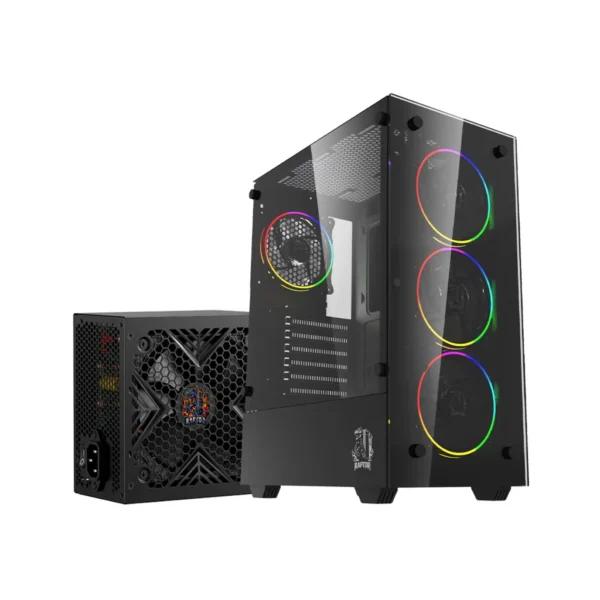 Gabinete Raptor Sentinel C/Fuente Raptor 500W 80+ Bronze