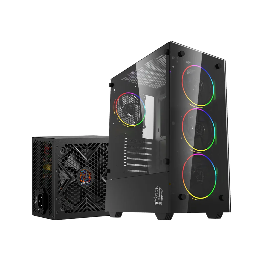 Gabinete Raptor Sentinel C/Fuente Raptor 500W 80+ Bronze