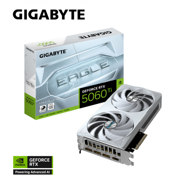 PLACA DE VIDEO GIGABYTE RTX 5060TI EAGLE OC ICE 8GB (WHITE) PLACA DE VIDEO GIGABYTE RTX 5060TI EAGLE OC ICE 8GB (WHITE)