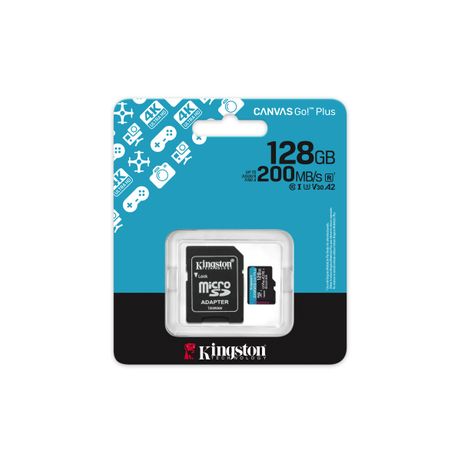Memoria Micro SD Kingston 128GB Canvas GO Plus GEN4 - https://espaciotek.com.ar