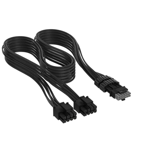 Cable Premium con funda 2x 8-Pin PCIe 12V y 2x6 600W Type 4 Negro - https://espaciotek.com.ar