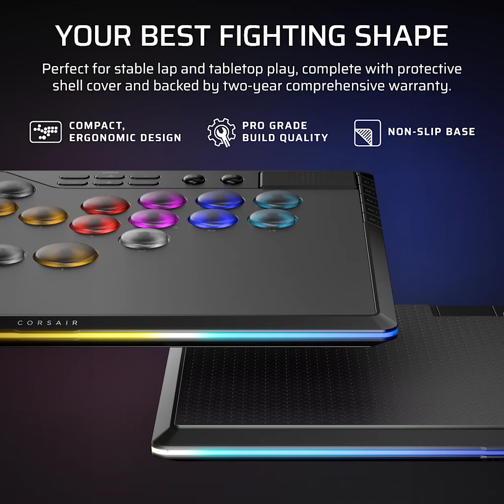 Controlador de juegos CORSAIR Novablade Pro Wireless Hall Effect Leverless Controller RGB LED MGX v2 Negro - https://espaciotek.com.ar