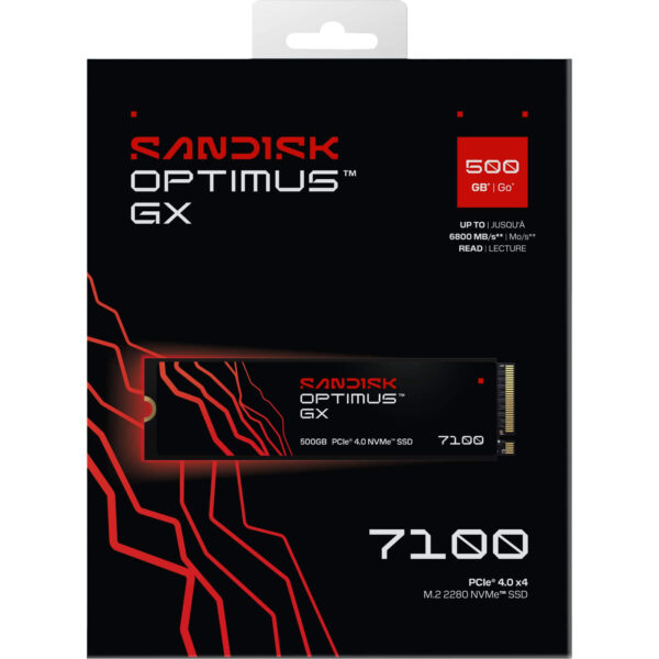Disco Interno SSD Sandisk Optimus GX7100 500GB M.2 2280 NVMe PCIe 4.0 6800MB/s - https://espaciotek.com.ar