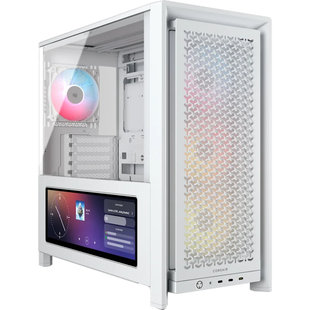 Gabinete CORSAIR FRAME 4000D LCD RS Performance Mid-Tower Blanco - https://espaciotek.com.ar