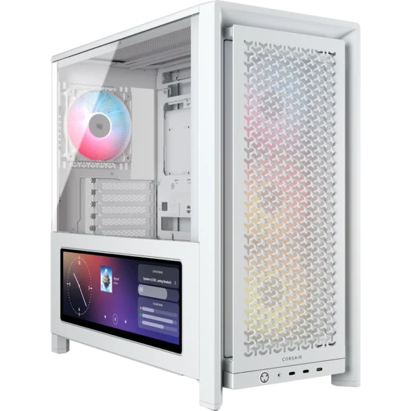 Gabinete CORSAIR FRAME 4000D LCD RS Performance Mid-Tower Blanco - https://espaciotek.com.ar