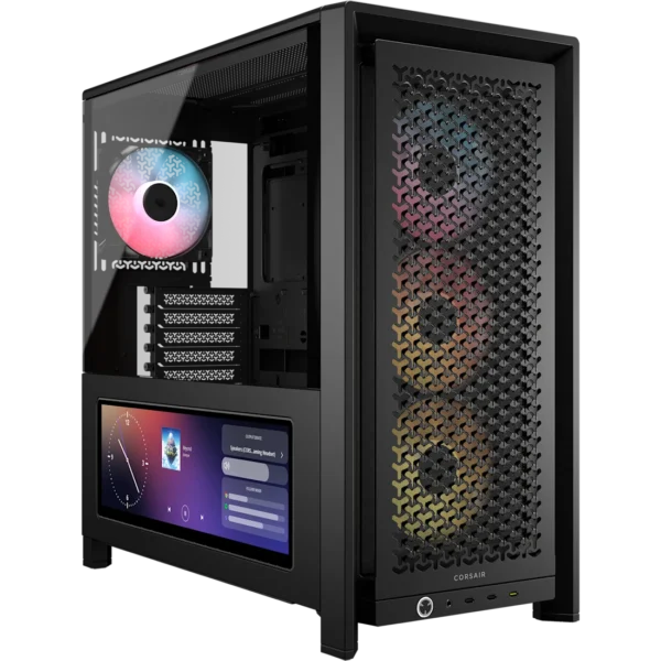 Gabinete CORSAIR FRAME 4000D LCD RS Performance Mid-Tower Negro - https://espaciotek.com.ar