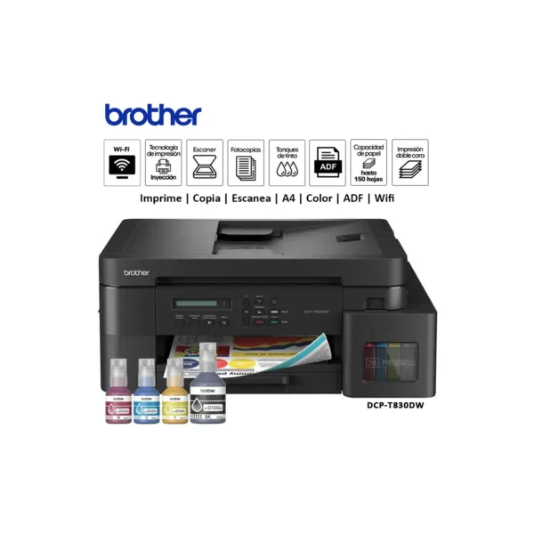 Impresora Brother T830DW Multifuncion - https://espaciotek.com.ar