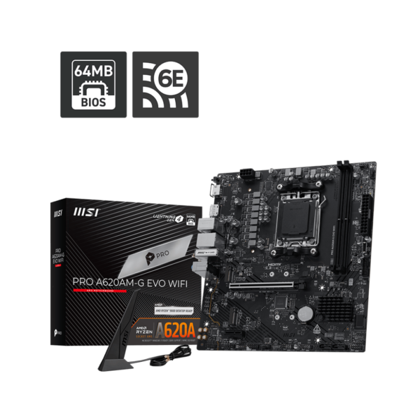 Mother MSI Pro A620AM-G EVO WiFi AM5 - https://espaciotek.com.ar