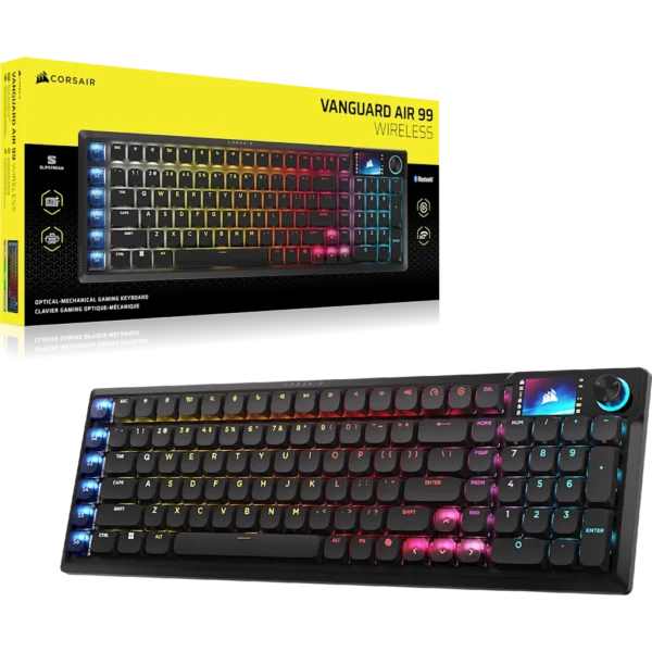 Teclado gamer CORSAIR Vanguard Air 99 Inalámbrico Low Profile Optical-Mechanical RGB LED Negro - https://espaciotek.com.ar