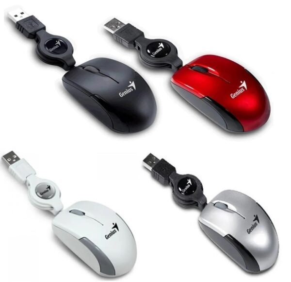 MOUSE GENIUS MICRO TRAVELER WHITE/SILVER/BLACK/RUBY