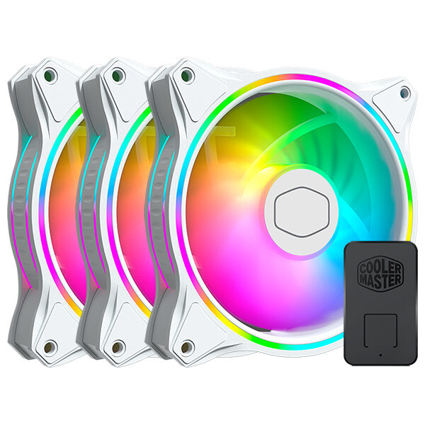 COOLER FAN PACK X 3 COOLER MASTER HALO MF 120 WHITE