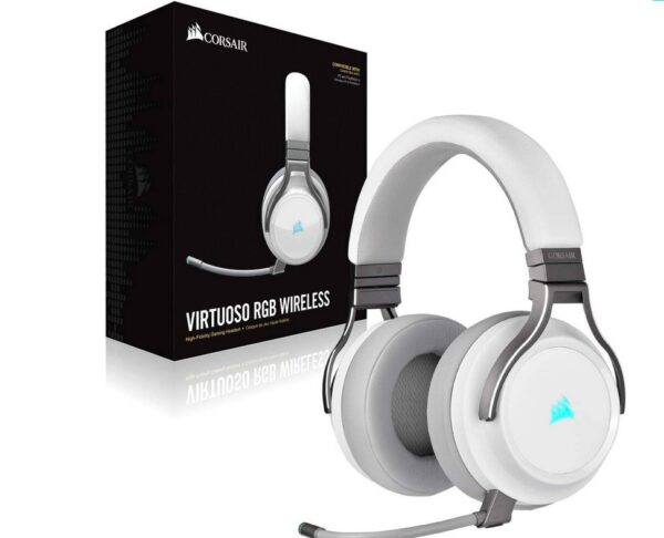 AURICULAR CORSAIR VIRTUOSO WIRELESS RGB HIFI GAMING WHITE